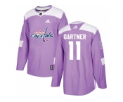 Men Adidas Washington Capitals #11 Mike Gartner Purple Authentic Fights Cancer Stitched NHL Jersey