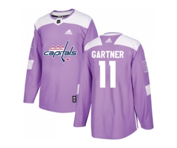 Men Adidas Washington Capitals #11 Mike Gartner Purple Authentic Fights Cancer Stitched NHL Jersey