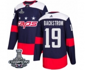 Men Adidas Washington Capitals #19 Nicklas Backstrom Authentic Navy Blue 2018 Stadium Series 2018 Stanley Cup Final Champions NHL Jersey