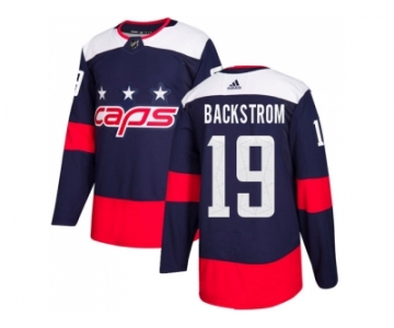 Men Adidas Washington Capitals #19 Nicklas Backstrom Navy Authentic 2018 Stadium Series Stitched NHL Jersey