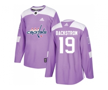 Men Adidas Washington Capitals #19 Nicklas Backstrom Purple Authentic Fights Cancer Stitched NHL Jersey