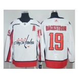 Men Adidas Washington Capitals #19 Nicklas Backstrom White Road Authentic Stitched NHL Jersey