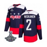 Men Adidas Washington Capitals #2 Matt Niskanen Authentic Navy Blue 2018 Stadium Series 2018 Stanley Cup Final Champions NHL Jersey