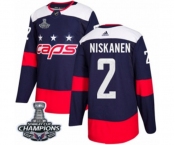 Men Adidas Washington Capitals #2 Matt Niskanen Authentic Navy Blue 2018 Stadium Series 2018 Stanley Cup Final Champions NHL Jersey