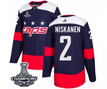 Men Adidas Washington Capitals #2 Matt Niskanen Authentic Navy Blue 2018 Stadium Series 2018 Stanley Cup Final Champions NHL Jersey