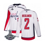 Men Adidas Washington Capitals #2 Matt Niskanen Authentic White Away 2018 Stanley Cup Final Champions NHL Jersey