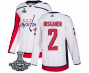 Men Adidas Washington Capitals #2 Matt Niskanen Authentic White Away 2018 Stanley Cup Final Champions NHL Jersey