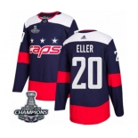 Men Adidas Washington Capitals #20 Lars Eller Authentic Navy Blue 2018 Stadium Series 2018 Stanley Cup Final Champions NHL Jersey