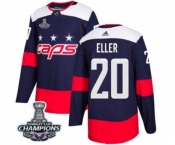 Men Adidas Washington Capitals #20 Lars Eller Authentic Navy Blue 2018 Stadium Series 2018 Stanley Cup Final Champions NHL Jersey