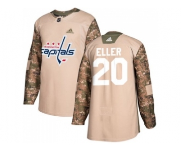 Men Adidas Washington Capitals #20 Lars Eller Camo Authentic 2017 Veterans Day Stitched NHL Jersey