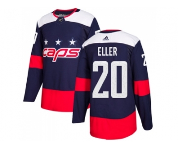 Men Adidas Washington Capitals #20 Lars Eller Navy Authentic 2018 Stadium Series Stitched NHL Jersey