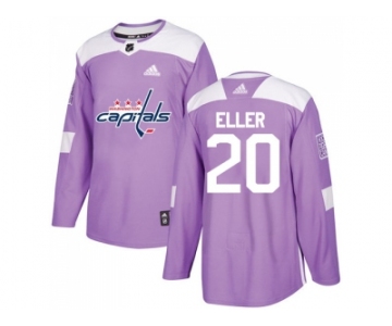 Men Adidas Washington Capitals #20 Lars Eller Purple Authentic Fights Cancer Stitched NHL Jersey