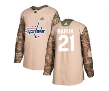 Men Adidas Washington Capitals #21 Dennis Maruk Camo Authentic 2017 Veterans Day Stitched NHL Jersey