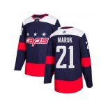 Men Adidas Washington Capitals #21 Dennis Maruk Navy Authentic 2018 Stadium Series Stitched NHL Jersey