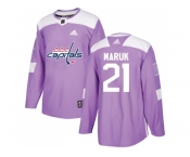 Men Adidas Washington Capitals #21 Dennis Maruk Purple Authentic Fights Cancer Stitched NHL Jersey