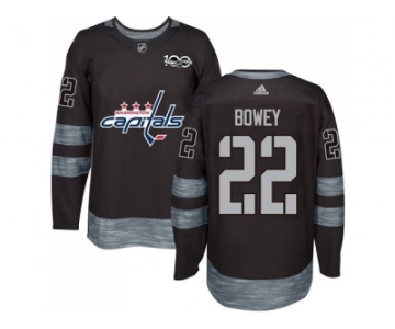 Men Adidas Washington Capitals #22 Madison Bowey Black 1917-2017 100th Anniversary Stitched NHL Jersey