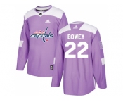 Men Adidas Washington Capitals #22 Madison Bowey Purple Authentic Fights Cancer Stitched NHL Jersey