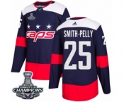 Men Adidas Washington Capitals #25 Devante Smith-Pelly Authentic Navy Blue 2018 Stadium Series 2018 Stanley Cup Final Champions NHL Jersey