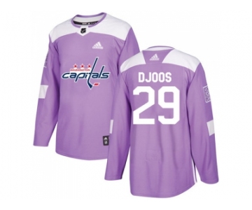 Men Adidas Washington Capitals #29 Christian Djoos Purple Authentic Fights Cancer Stitched NHL Jersey