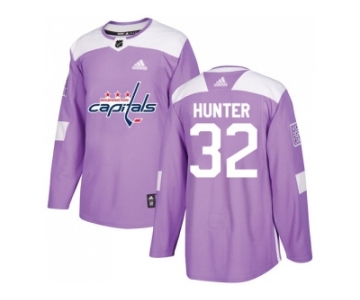 Men Adidas Washington Capitals #32 Dale Hunter Purple Authentic Fights Cancer Stitched NHL Jersey