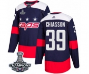 Men Adidas Washington Capitals #39 Alex Chiasson Authentic Navy Blue 2018 Stadium Series 2018 Stanley Cup Final Champions NHL Jersey