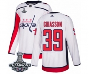 Men Adidas Washington Capitals #39 Alex Chiasson Authentic White Away 2018 Stanley Cup Final Champions NHL Jersey