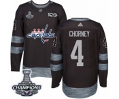 Men Adidas Washington Capitals #4 Taylor Chorney Authentic Black 1917-2017 100th Anniversary 2018 Stanley Cup Final Champions NHL Jersey