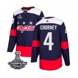 Men Adidas Washington Capitals #4 Taylor Chorney Authentic Navy Blue 2018 Stadium Series 2018 Stanley Cup Final Champions NHL Jersey