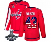 Men Adidas Washington Capitals #43 Tom Wilson Authentic Red USA Flag Fashion 2018 Stanley Cup Final Champions NHL Jersey