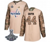 Men Adidas Washington Capitals #44 Brooks Orpik Authentic Camo Veterans Day Practice 2018 Stanley Cup Final Champions NHL Jersey