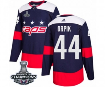 Men Adidas Washington Capitals #44 Brooks Orpik Authentic Navy Blue 2018 Stadium Series 2018 Stanley Cup Final Champions NHL Jersey