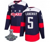 Men Adidas Washington Capitals #5 Rod Langway Authentic Navy Blue 2018 Stadium Series 2018 Stanley Cup Final Champions NHL Jersey