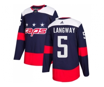 Men Adidas Washington Capitals #5 Rod Langway Navy Authentic 2018 Stadium Series Stitched NHL Jersey