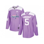 Men Adidas Washington Capitals #5 Rod Langway Purple Authentic Fights Cancer Stitched NHL Jersey