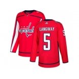 Men Adidas Washington Capitals #5 Rod Langway Red Home Authentic Stitched NHL Jersey