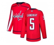 Men Adidas Washington Capitals #5 Rod Langway Red Home Authentic Stitched NHL Jersey