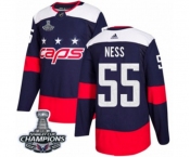 Men Adidas Washington Capitals #55 Aaron Ness Authentic Navy Blue 2018 Stadium Series 2018 Stanley Cup Final Champions NHL Jersey