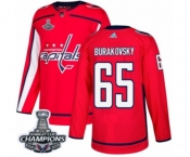 Men Adidas Washington Capitals #65 Andre Burakovsky Authentic Red Home 2018 Stanley Cup Final Champions NHL Jersey