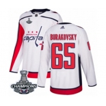 Men Adidas Washington Capitals #65 Andre Burakovsky Authentic White Away 2018 Stanley Cup Final Champions NHL Jersey