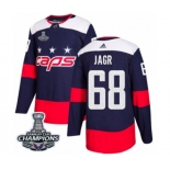 Men Adidas Washington Capitals #68 Jaromir Jagr Authentic Navy Blue 2018 Stadium Series 2018 Stanley Cup Final Champions NHL Jersey