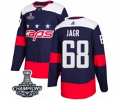 Men Adidas Washington Capitals #68 Jaromir Jagr Authentic Navy Blue 2018 Stadium Series 2018 Stanley Cup Final Champions NHL Jersey