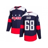 Men Adidas Washington Capitals #68 Jaromir Jagr Navy Authentic 2018 Stadium Series Stitched NHL Jersey