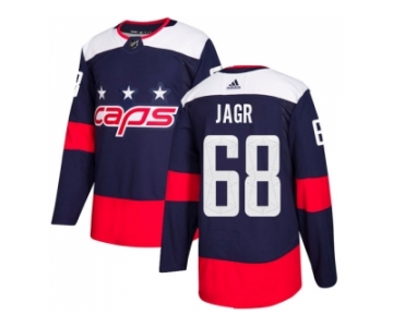 Men Adidas Washington Capitals #68 Jaromir Jagr Navy Authentic 2018 Stadium Series Stitched NHL Jersey