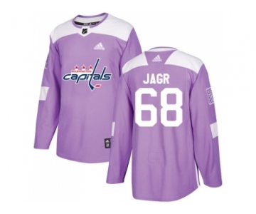 Men Adidas Washington Capitals #68 Jaromir Jagr Purple Authentic Fights Cancer Stitched NHL Jersey