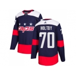 Men Adidas Washington Capitals #70 Braden Holtby Navy Authentic 2018 Stadium Series Stitched NHL Jersey