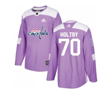 Men Adidas Washington Capitals #70 Braden Holtby Purple Authentic Fights Cancer Stitched NHL Jersey