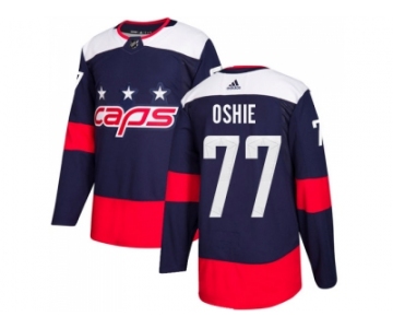 Men Adidas Washington Capitals #77 T.J. Oshie Navy Authentic 2018 Stadium Series Stitched NHL Jersey