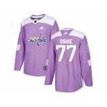 Men Adidas Washington Capitals #77 T.J. Oshie Purple Authentic Fights Cancer Stitched NHL Jersey