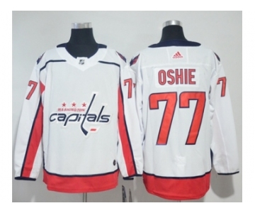 Men Adidas Washington Capitals #77 T.J. Oshie White Road Authentic Stitched NHL Jersey