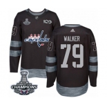 Men Adidas Washington Capitals #79 Nathan Walker Authentic Black 1917-2017 100th Anniversary 2018 Stanley Cup Final Champions NHL Jersey